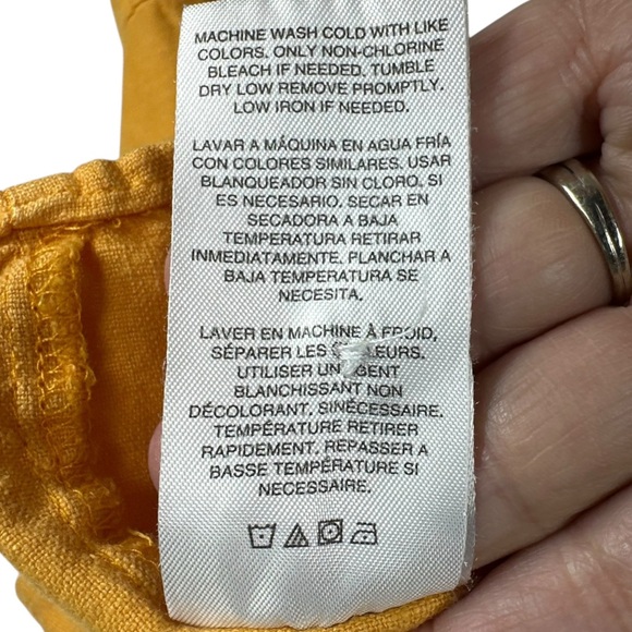 WEEKEND LA XL Orange Linen Blend Cropped Button Down Blouse Lightweight - Picture 4 of 7